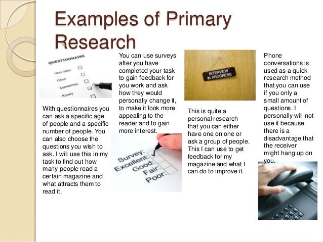 an example of primary research