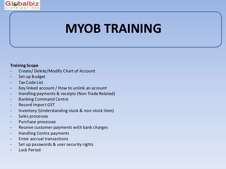 myob chart of accounts list example