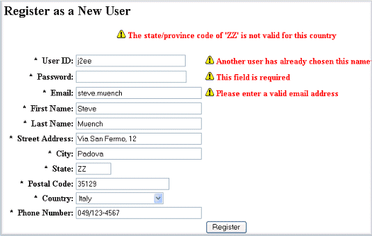 validation in javascript for registration form in html example