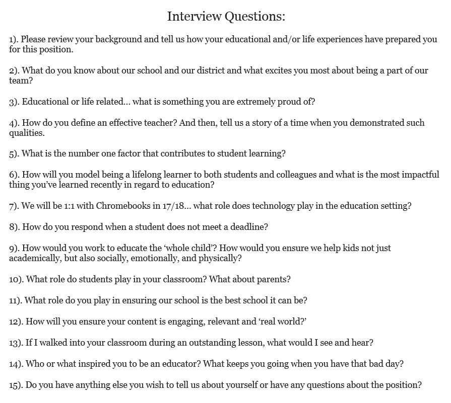 interview questions give an example of when