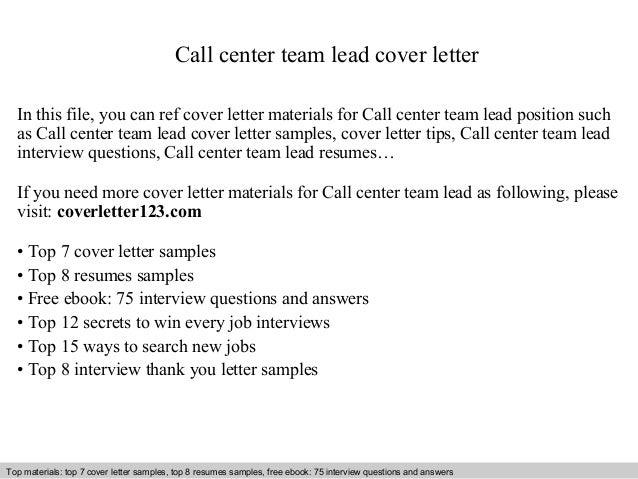presentation letter example for call centers