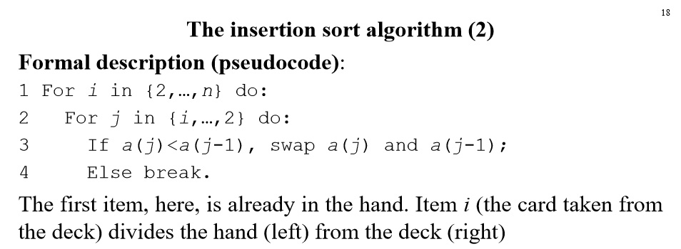explain insertion sort algorithm with example