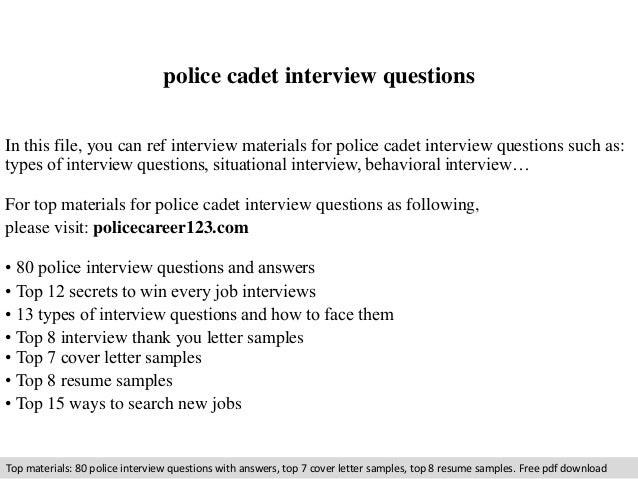 example cover letter as a police cadet