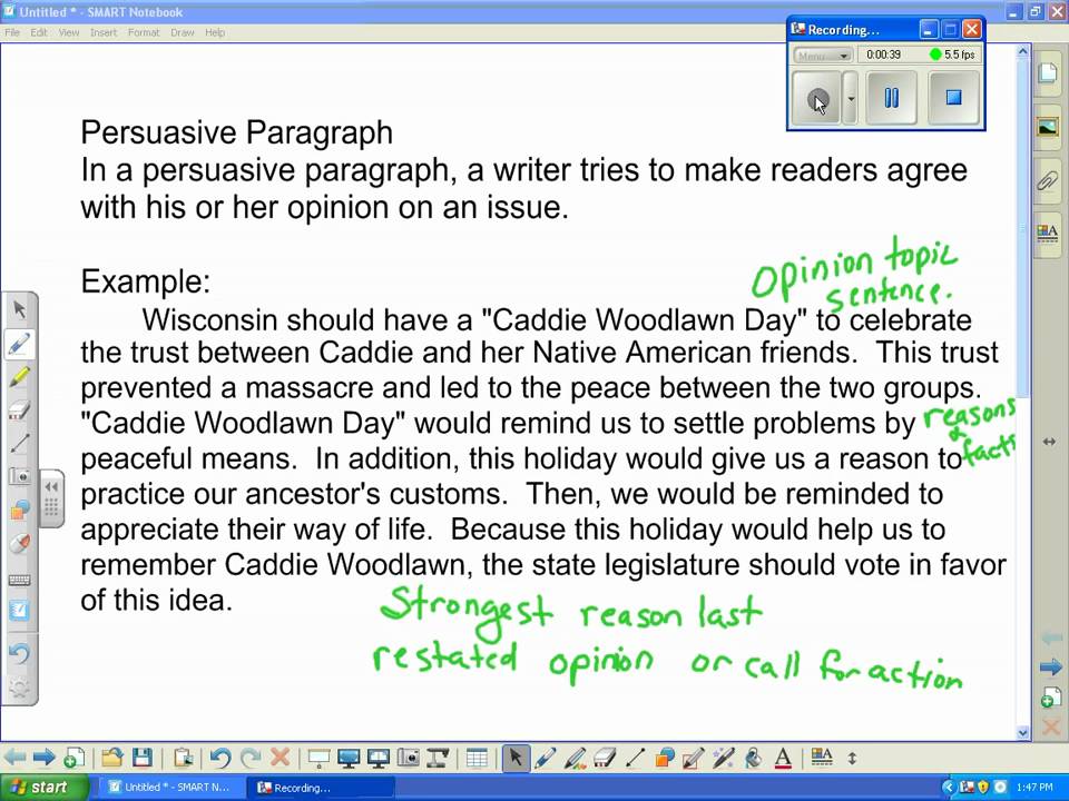 argument and persuasive paragraph example
