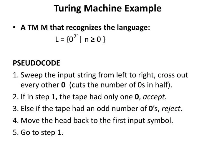 what is turing machine with example