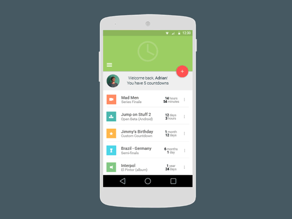 android material design example project