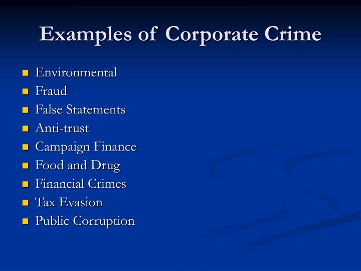 example of environmtal corporate crime