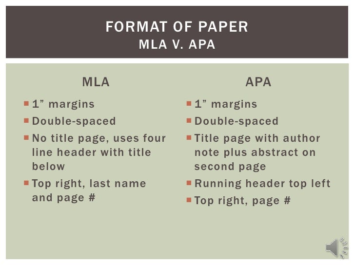 example of apa format versus mla