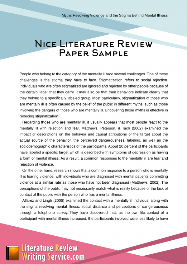 example of literature review in a research paper