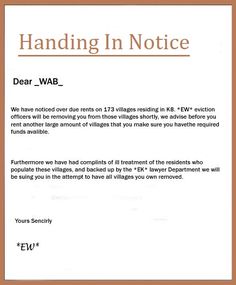 handing in notice letter example