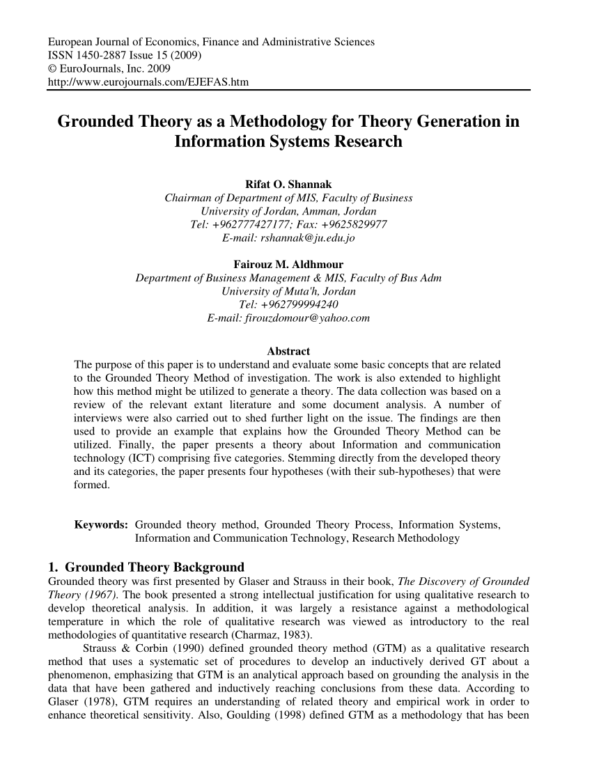 example of grounded theory research proposal