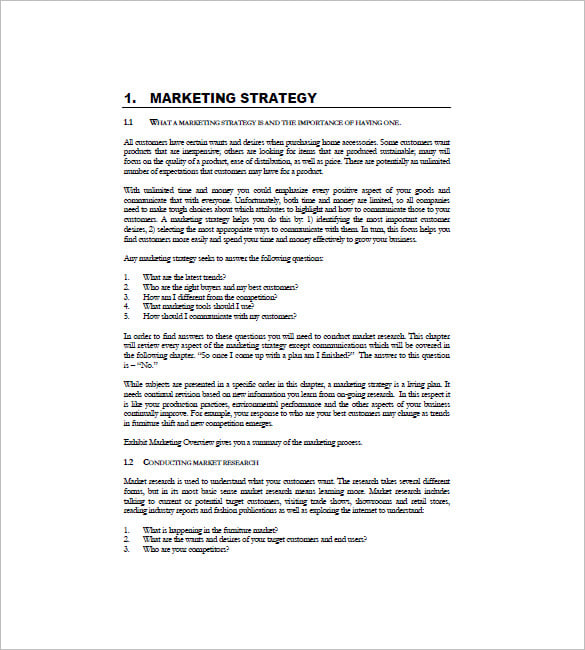 marketing and sales strategy business plan example