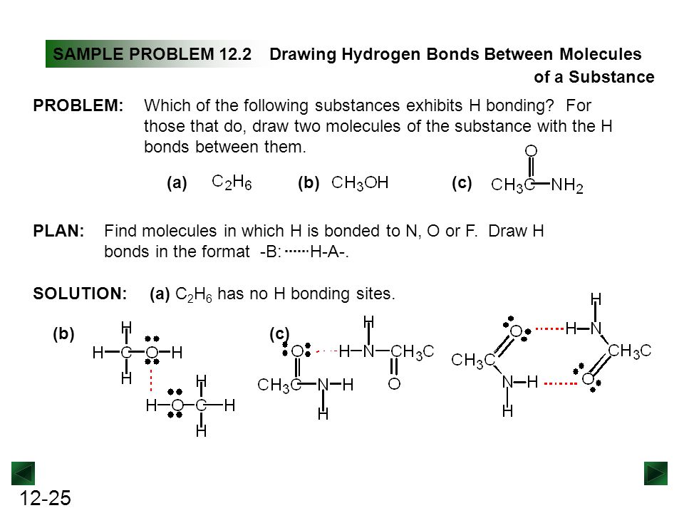example of a substance that has a hydrogen bond