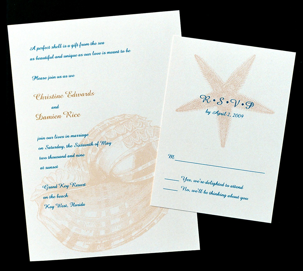 example of destination wedding invitation with reception