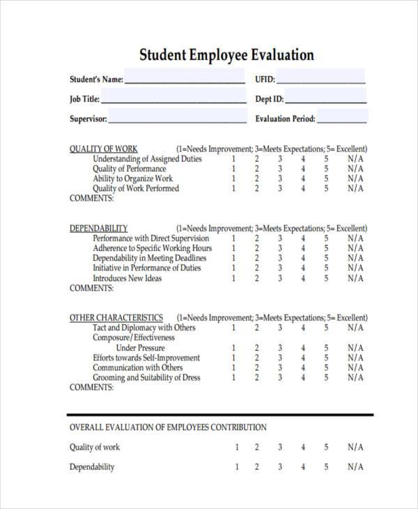 example of doctoral student evaluation