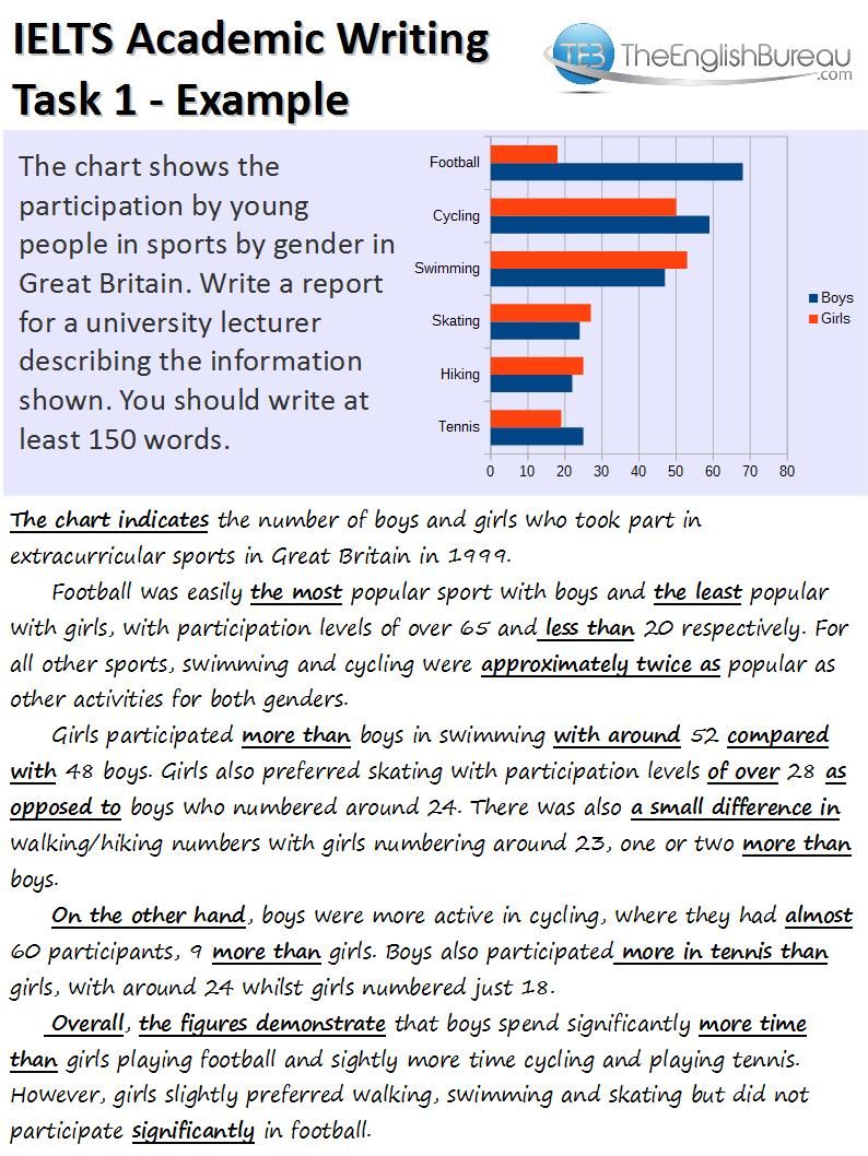 example of essay based on bar chart