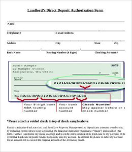 example of td bank voided check for direct deposit