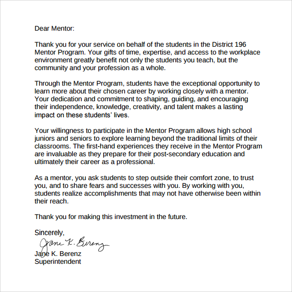 example of thank you letter for teacher