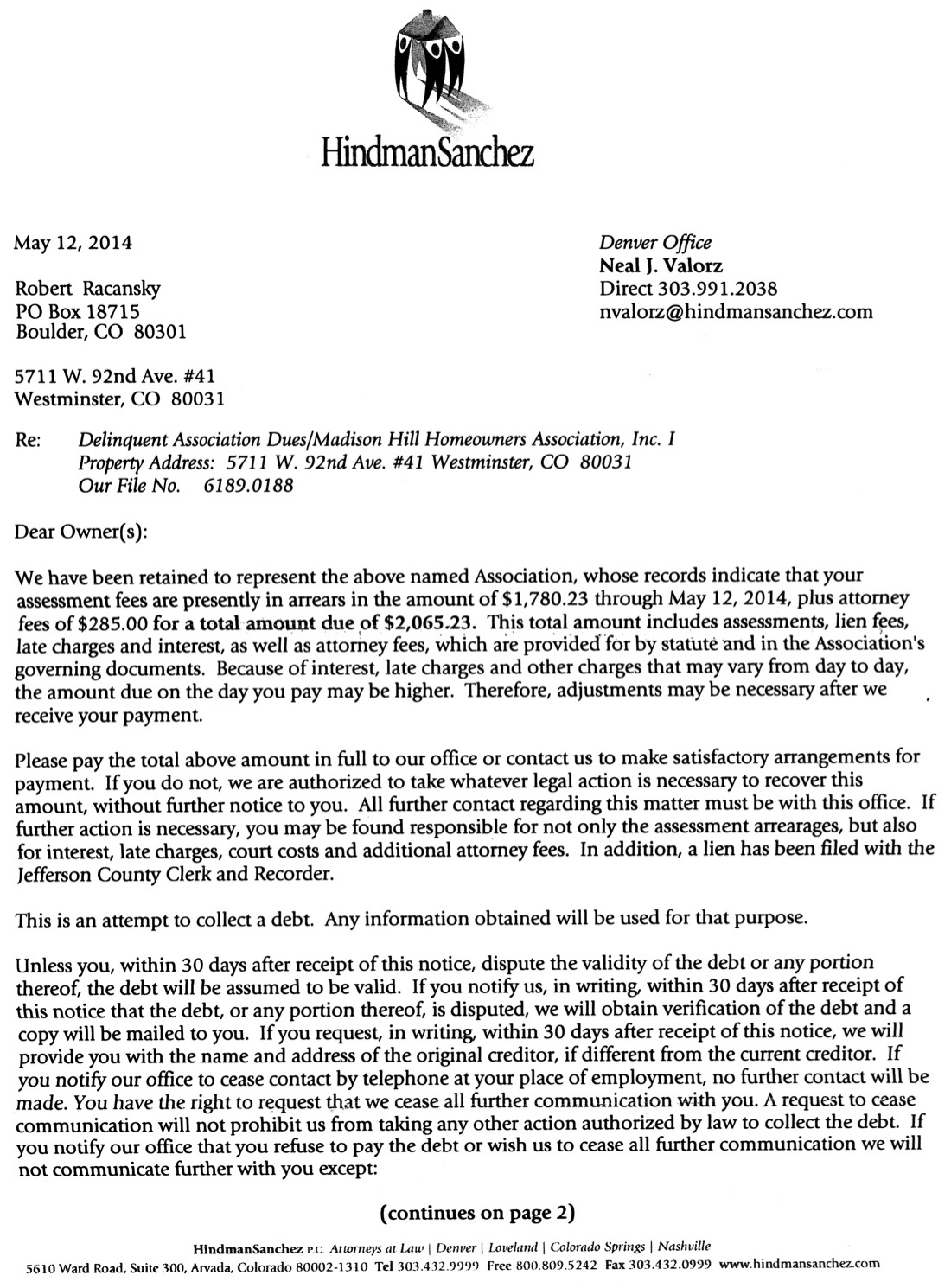 example response letter to demand letter