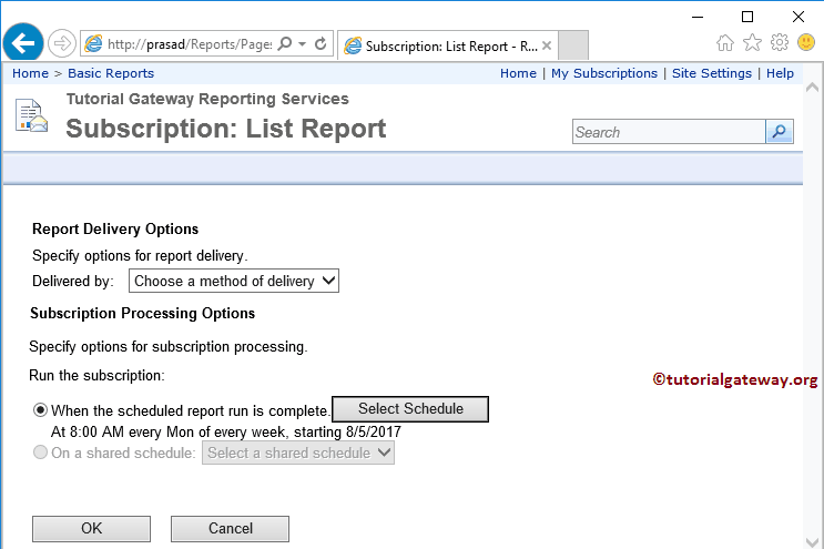 ssrs report types with example