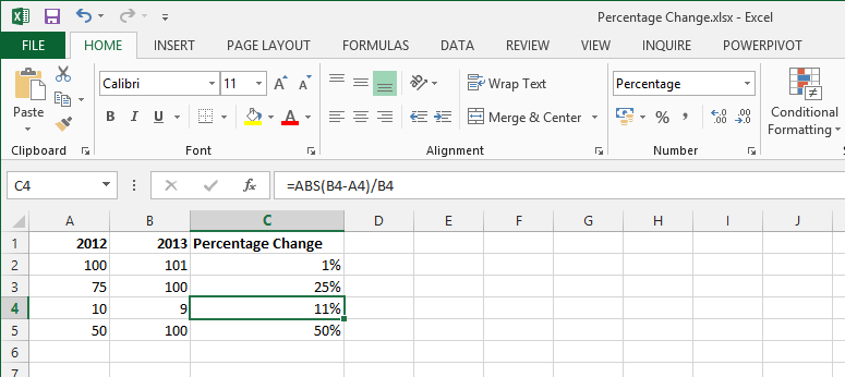 how to calculate percentage example