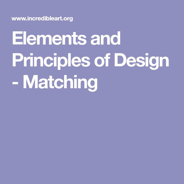 matching principle definition and example