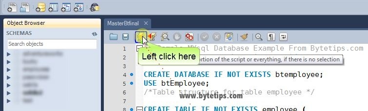 mysql create database script example