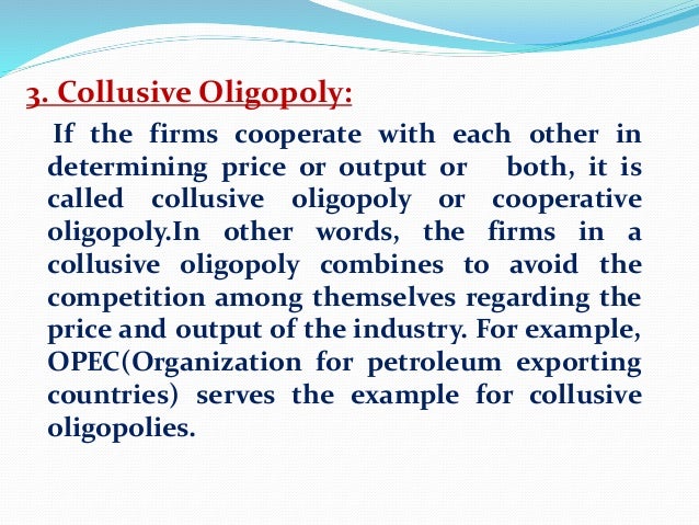 non competitive market example subject to collusion
