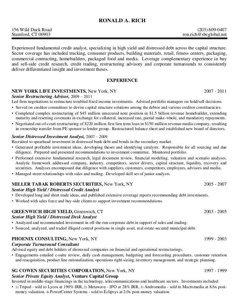 resume example of junior commercial mortgage analyst