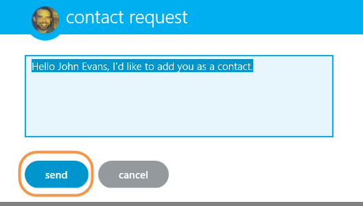 sending request on skype message example