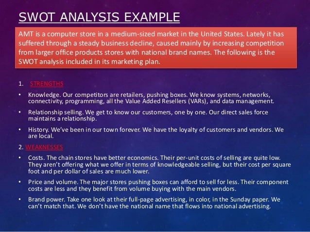swot analysis of salesperson example