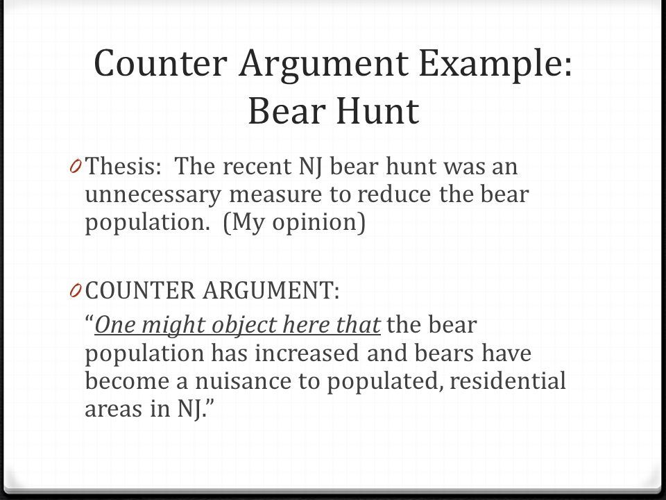 what is a counter argument example